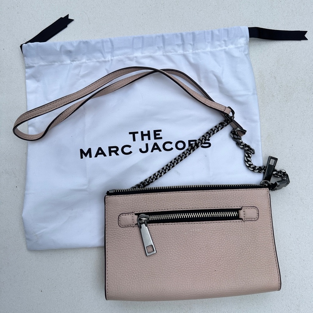 Marc Jacobs Blush Pink Pebbled Leather Crossbody with Chain